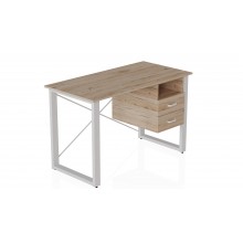 Письмовий стіл із ящиками Ferrum-decor Оскар 750x1400x600 метал Білий ДСП Дуб Сан-Маріно 16 мм (OSK0030)