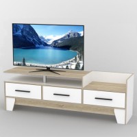 Тумба під телевізор Тиса Мебель ТВ-345 Дуб сонома Білий 60x44x180 см Тумба під телевізор Тиса Мебель ТВ-345 Дуб сонома Білий 60x44x180 см