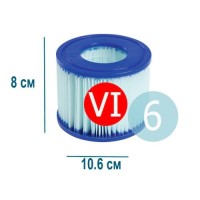 Змінний картридж для спа-джакузі Bestway P60311 тип VI 6 шт, 10.6 х 8 см