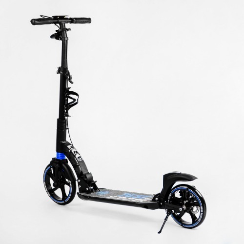 Двоколісний складаний самокат ліхтарик 2 амортизатора дискове гальмо Best Scooter 100 кг Black and blue (114293) Двоколісний складаний самокат ліхтарик 2 амортизатора дискове гальмо Best Scooter 100 кг Black and blue (114293)