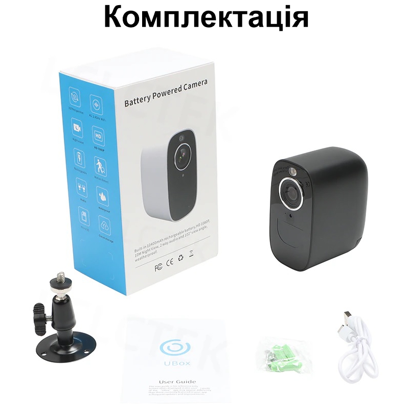 4G камера відеоспостереження вулична з великим акумулятором 10 400 мАг LCTEK S30 до 10 днів роботи