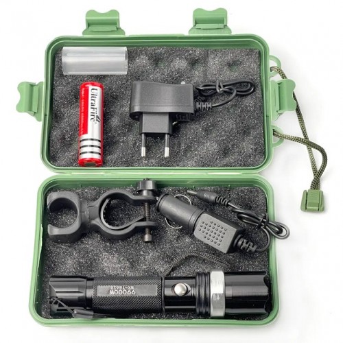Ліхтар тактичний акумуляторний Wimpex WX-T8628 99000W Чорний Ліхтар тактичний акумуляторний Wimpex WX-T8628 99000W Чорний
