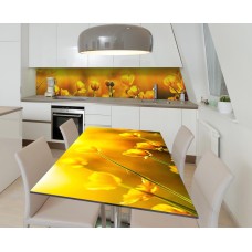 Наклейка 3Д вінілова на стіл Zatarga «Жовті надії» 650х1200 мм для будинків, квартир, столів, кав'ярень