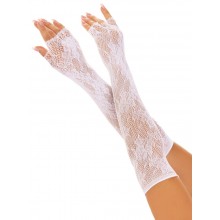 Мітенки Leg Avenue Lace Opera Length Fingerless Gloves White