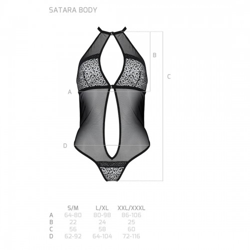 Сітчасте боді з мереживом на грудях Passion SATARA BODY L/XL black в інтернет супермаркеті PbayMarket!