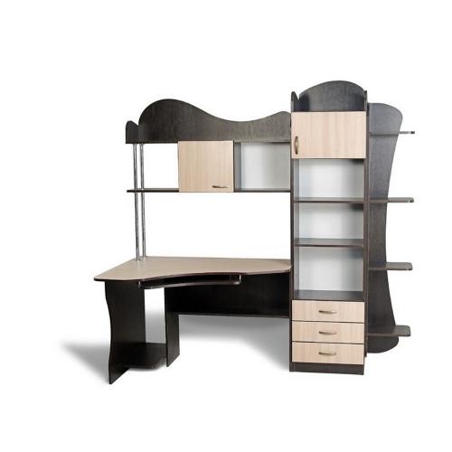 Стіл комп'ютерний Тиса Мебель СК-16 Венге Молочний 2070x900x2015 мм Стіл комп'ютерний Тиса Мебель СК-16 Венге Молочний 2070x900x2015 мм