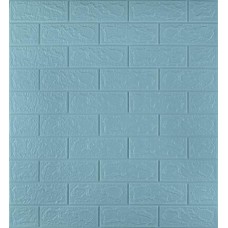 Самоклеюча декоративна 3D панель 3D Loft під бірюзову цеглу в рулоні 3080x700x3 мм