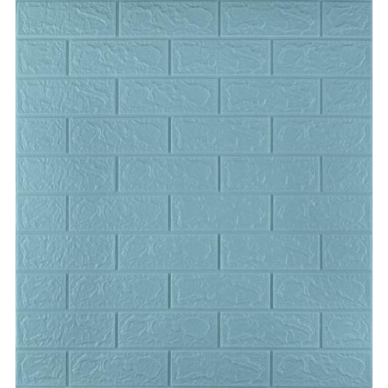 Самоклеюча декоративна 3D панель 3D Loft під бірюзову цеглу в рулоні 3080x700x3 мм
