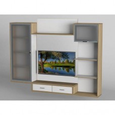 Стінка в вітальню Тиса Мебель Вітальня-201 Сонома Білий 1690x300x2160 мм