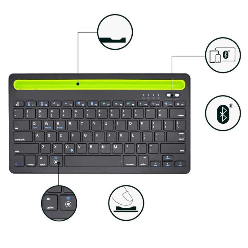 Бездротова двоконтактна клавіатура Bluetooth Sandy Gforse Multi-Device Keyboard BK 230 Black