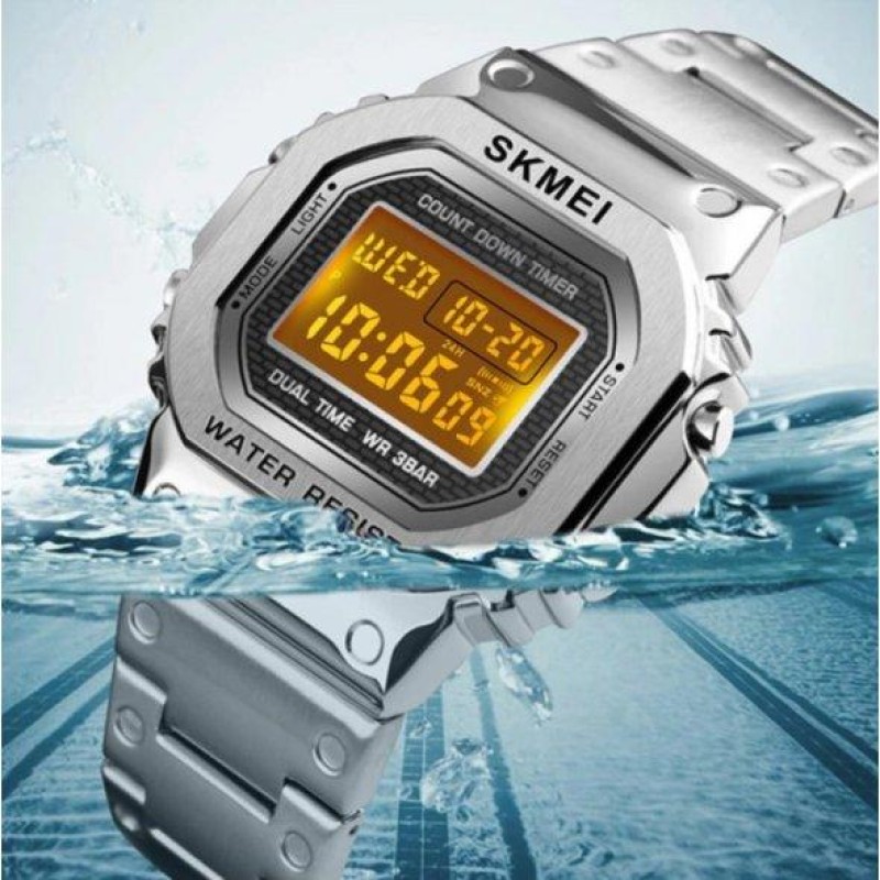 Чоловічий наручний годинник Skmei 1456 Singapore Сріблястий