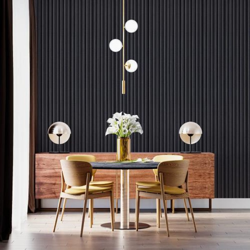 Декоративна стінова рейка Sticker Wall WPC 3000x150x9 мм Антрацит (SW-00001869)