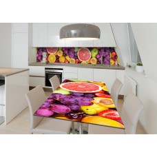 Наклейка 3Д вінілова на стіл Zatarga «Сочність літа» 650х1200 мм для будинків, квартир, столів, кав'ярень