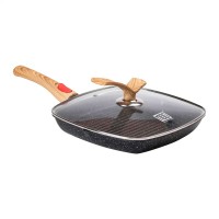 Сковорода-гриль з антипригарним покриттям та знімною ручкою MGC 28 см Чорний (HP-4-462B)