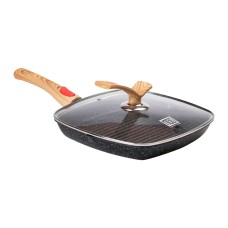 Сковорода-гриль з антипригарним покриттям та знімною ручкою MGC 28 см Чорний (HP-4-462B)