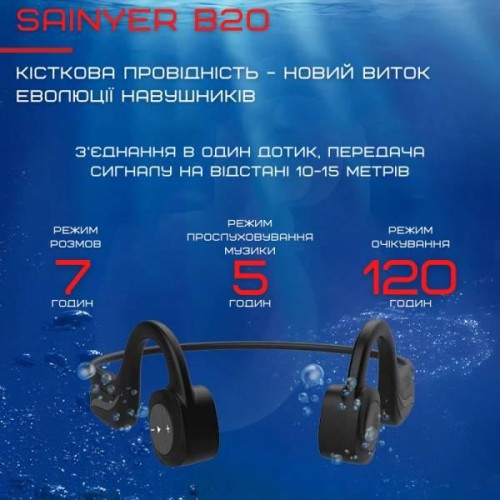 Кісткові навушники Bluetooth Sainyer автономні з Вбудованим Чіпом Bluetrum B20 (424)