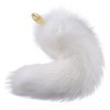 Металева анальна пробка Лисячий хвіст LOCKINK SEVANDA White Fox-Tail Anal Pear-shape Plug