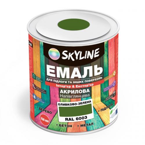 Емаль для підлоги та інших поверхонь акрилова SkyLine Оливково-зелена RAL 6003 0.75 л в інтернет супермаркеті PbayMarket!