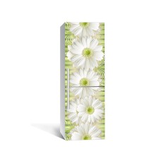 Наклейка на холодильник Zatarga «Пісня хризантем» 650х2000 мм вінілова 3Д наклейка декор на кухню