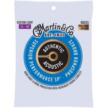 Струни для акустичної гітари Martin MA535 92/8 Phosphor Bronze Custom Light Acoustic Guitar Strings 11/52