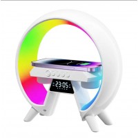 Настольна аккумуляторна смарт лампа із вбудованим аккумулятором UKC Smart RGB 15W Light Sound Machine Bluetooth Біла