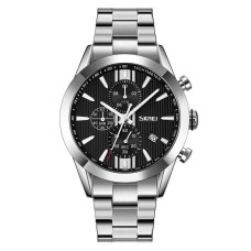 Чоловічий годинник на сталевому браслеті Skmei 9302 Сріблястий