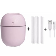 Ультразвуковий міні-зволожувач повітря OEM HUMIDIFIER з дифузором USB 10х7х5 см 220 мл Рожевий (HT0002)