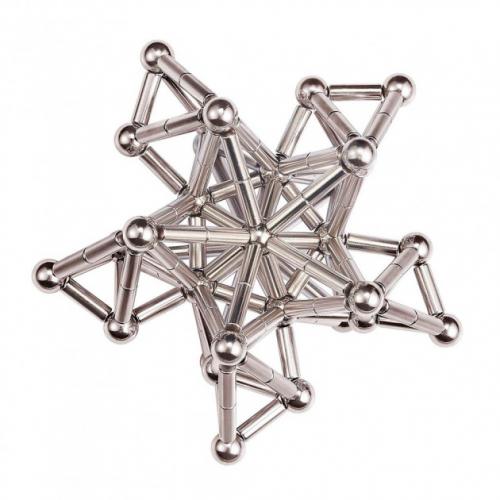 Магнітний конструктор дитячий Neocube Buckyballs amp; Buckybars головоломка-антистрес 63 деталі Сріблястий