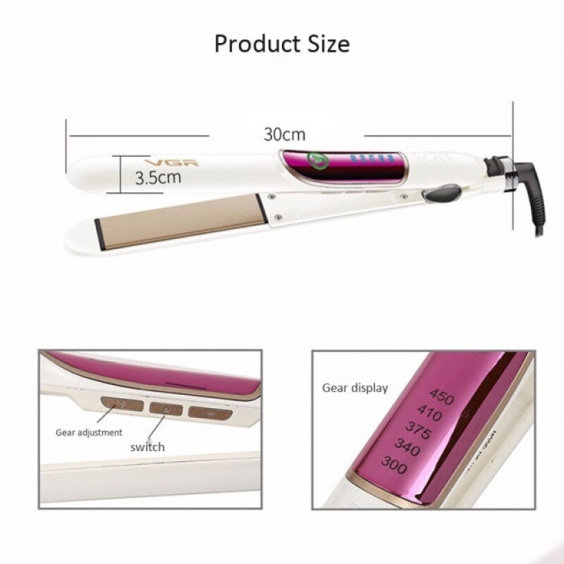 Праска для волосся з регулятором температури та керамічним покриттям VGR V-509