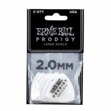 Медіатори Ernie Ball 9338 White Large Shield Prodigy Picks 6-Pack 2.0 mm (6 шт.)