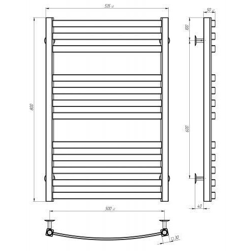 Сушарка електрична Dexter П12 500х800 Deffi Білий WD04 Ліве підключення (A.DR.80.50.12.E.W.L.4) в інтернет супермаркеті PbayMarket!