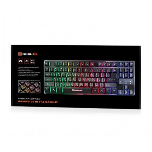 Клавіатура REAL-EL Gaming 8710 TKL Backlit USB Black (EL123100030) в інтернет супермаркеті PbayMarket!