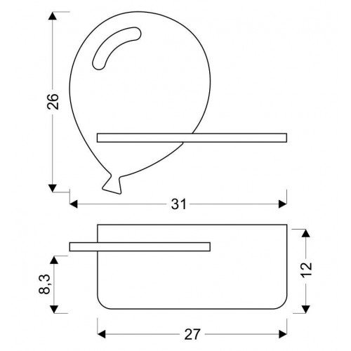 Настінний світильник Candellux Baloon 31x26 см Коричнево-синій (21-85115)