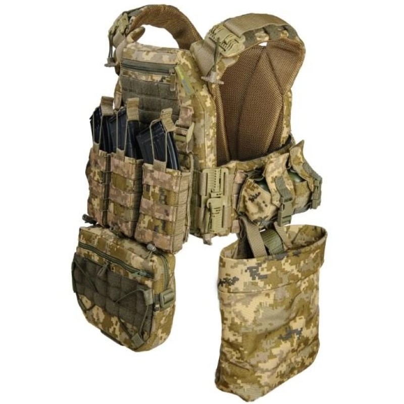 Плитоноска з підсумками без плит No Brand One Size Піксель (2013918643)