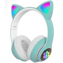 Навушники Bluetooth MDR CAT ear CAT ear VZV-23M 7805 з підсвічуванням Mint