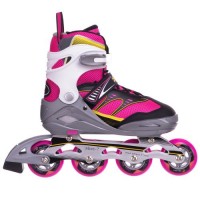 Роликові ковзани розсувні Zelart Z-1501 30-33 Рожево-жовтий