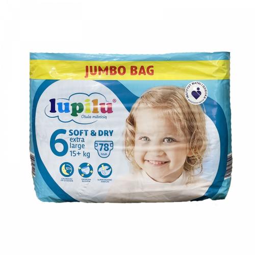 Підгузники Lupilu soft & dry Jumbo Bag 6 extra large вага 15+ кг 78 шт в інтернет супермаркеті PbayMarket!