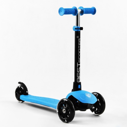 Самокат-велобіг Best Scooter 3 в 1 колеса PU зі світлом сидіння батьківська ручка 50 кг Blue (106697)