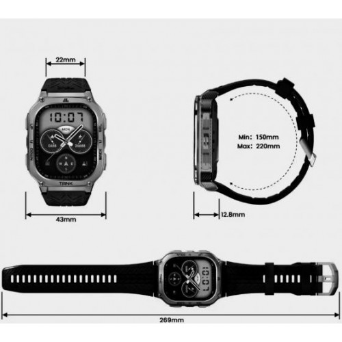 Смарт-годинник тактичний Kospet Tank M3 Black (KTM0003B)