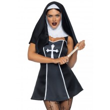 Костюм черниці Leg Avenue Naughty Nun S, сукня, головний убір