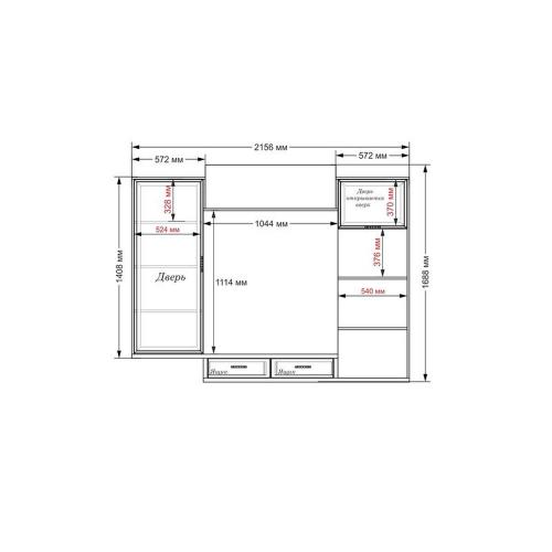 Стінка в вітальню Тиса Мебель Вітальня-201 Сонома Білий 1690x300x2160 мм Стінка в вітальню Тиса Мебель Вітальня-201 Сонома Білий 1690x300x2160 мм