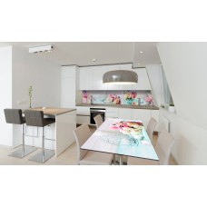 Наклейка вінілова на стіл Zatarga «Рожеві квіти» 600х1200 мм Z180608st