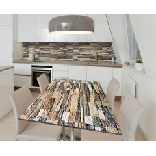 Наклейка 3Д вінілова на стіл Zatarga «Кольоровий піщаник» 600х1200 мм для будинків, квартир, столів, кав'ярень, кафе