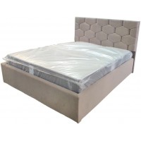 Ліжко двоспальне BNB Octavius Comfort 140 х 190 см Simple З підйомним механізмом та нішою для білизни Мокко