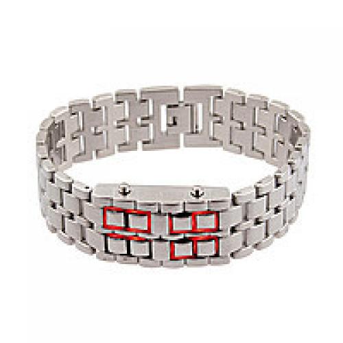 Годинник-браслет Led Watch Iron Samurai, Сріблястий з червоними світлодіодами ( IBW012SR ) Годинник-браслет Led Watch Iron Samurai, Сріблястий з червоними світлодіодами ( IBW012SR )