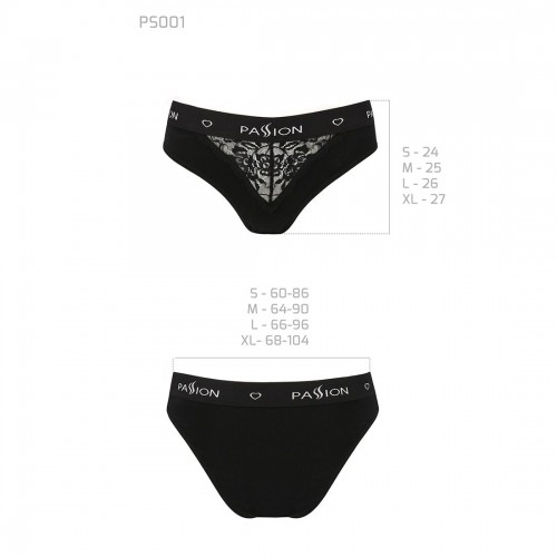 Трусики з широкою гумкою і мереживом Passion PS001 PANTIES black, size M в інтернет супермаркеті PbayMarket!