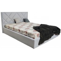 Ліжко двоспальне BNB Dracar Premium 140 х 190 см Simple З додатковою металевою цільнозварною рамою Сірий
