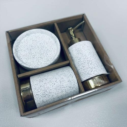 Набір для ванної Bona Di 851-335 3 предмети Білий граніт