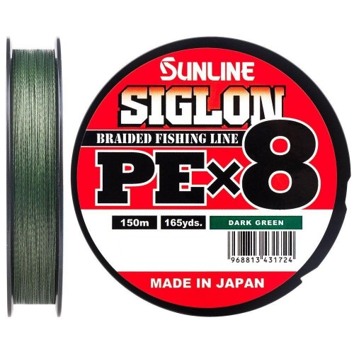 Шнур Sunline Siglon PE х8 150m Темно-зелений 0.3/0.094mm 5lb/2.1kg (1658-09-72) в інтернет супермаркеті PbayMarket!
