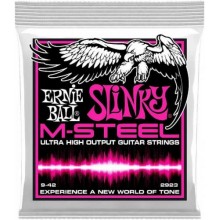 Струни для електрогітари Ernie Ball 2923 M-Steel Super Slinky Electric Guitar Strings 9/42